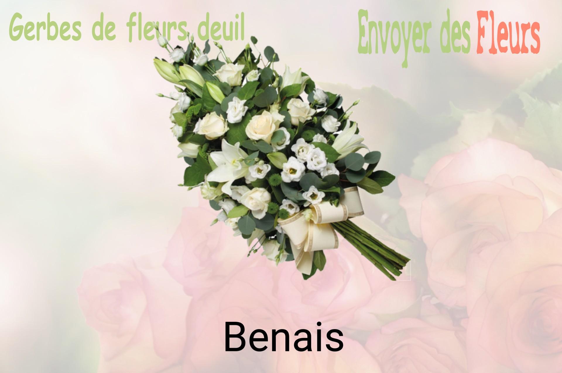 Gerbe de fleurs de deuil livrée à Benais